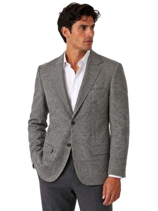 Gianelli Other - Gianelli Mens 42L Dress Sports Tweed Jacket 100% Pure Silk Grey